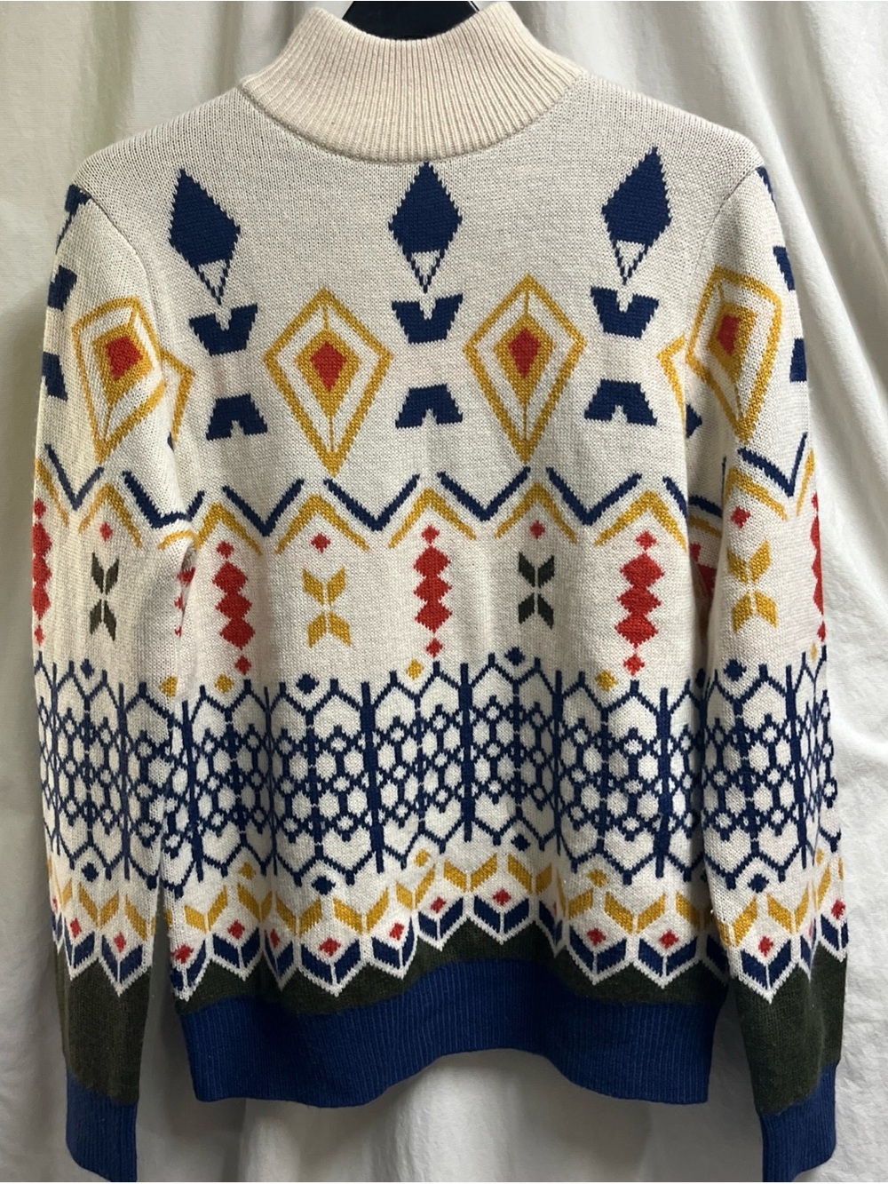 Paisley Gray Slim Fit Large Nordic  Colorful Sweater Men's Wool Acrylic Winter